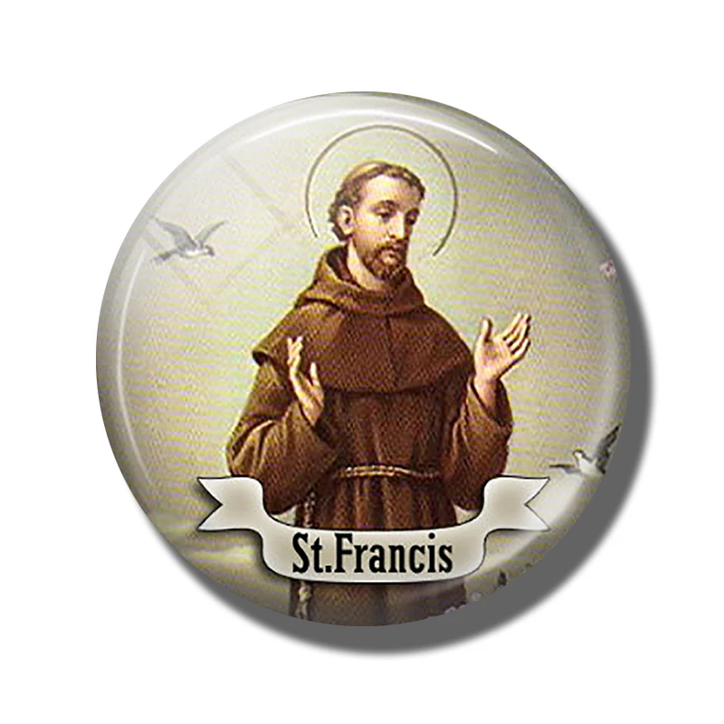 Магнит на холодильник St Anthony, 30 мм, подарит любовь вашей жизни, стеклянный купол, магнитная наклейка на холодильник, держатель для заметок, украшение для дома - Цвет: St Francis