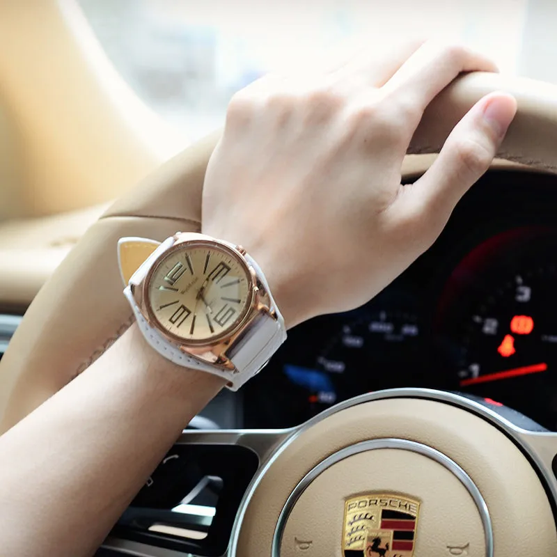 Часы мужские с большим кожаным ремешком|hombre|hombre reloj |