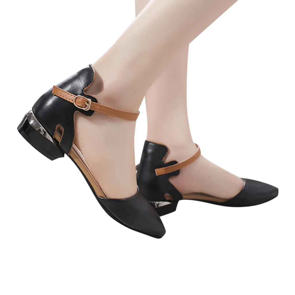 SAGACE/женские модные повседневные однотонные босоножки с острым носком Обувь на