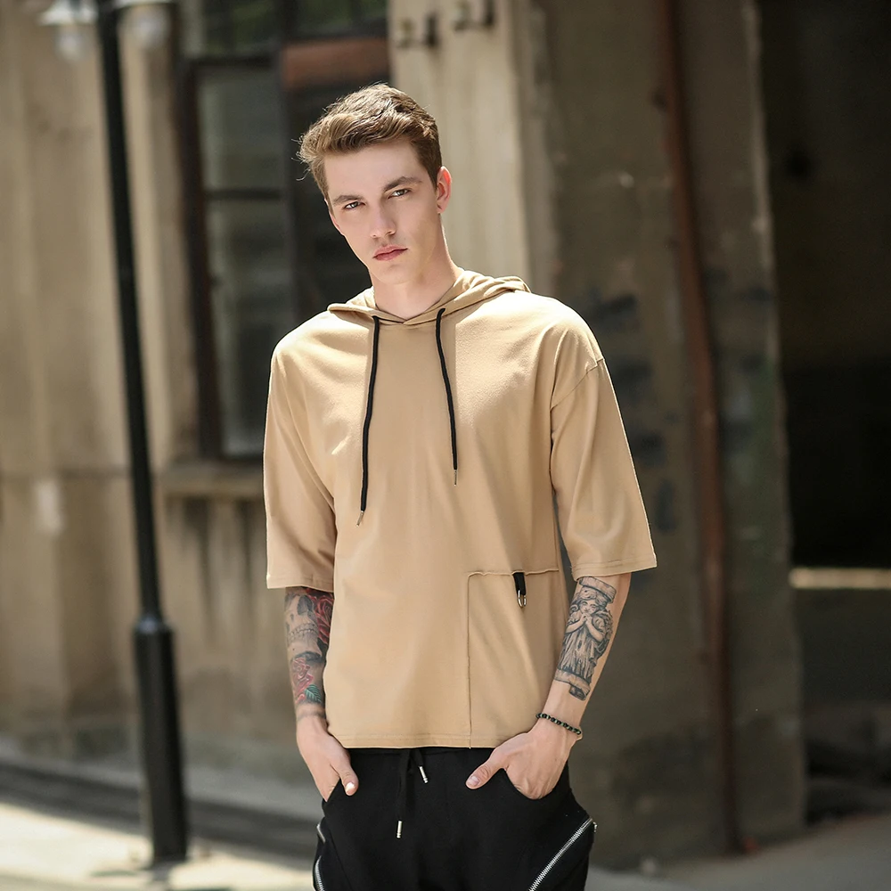 Осень 2018 г. Новые Мужские Футболка мужская high street casual Футболки для мальчиков