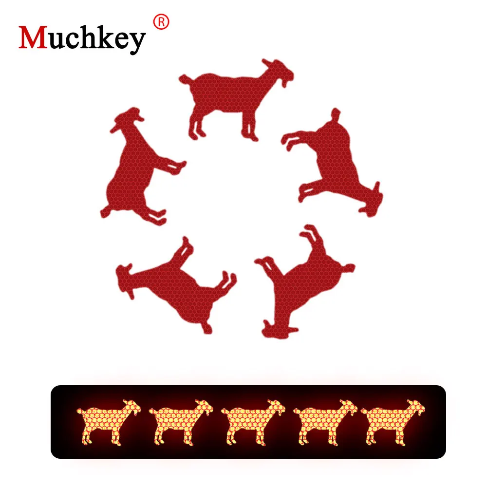 10Pcs Goat Shape Reflective Strips Car Self Adhesive Reflector Stickers Motorcycle Bicycle Funny Decoration Decals | Автомобили и