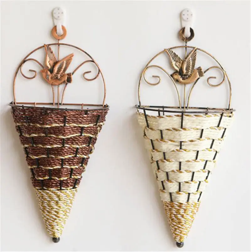 Натуральная плетеная корзина для цветов настенный горшок плантатор ротанга