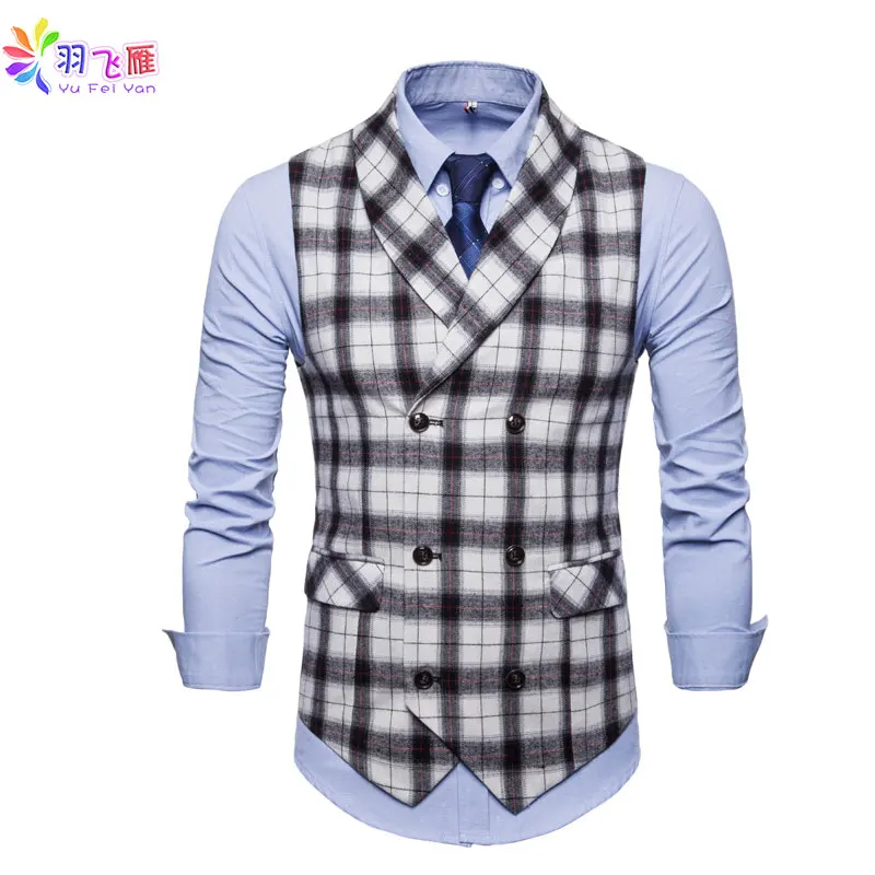 Yufeiyan повседневный деловой мужской жилет костюм для свадьбы приталенный