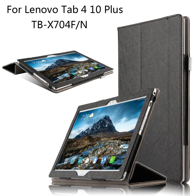 Для lenovo TAB 4 10/10 Plus TB-X704F/N TB-X304F/N 10,1 дюймов планшет ультра тонкий холст Folio Stand из искусственной кожи чехол+ подарок