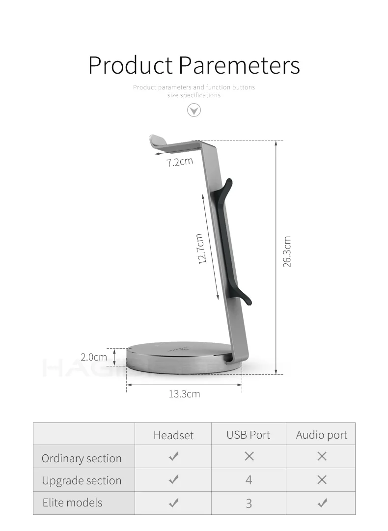 Hagиvet гарнитура подставка для наушников Держатель с 4 портами Usb 3,0 хаб Дисплей аудио порт для кронштейна и наушников кабель для хранения