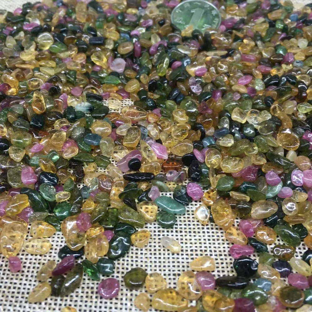 Оптовая продажа натуральный желтый и зеленый турмалин хрустальный камень горный