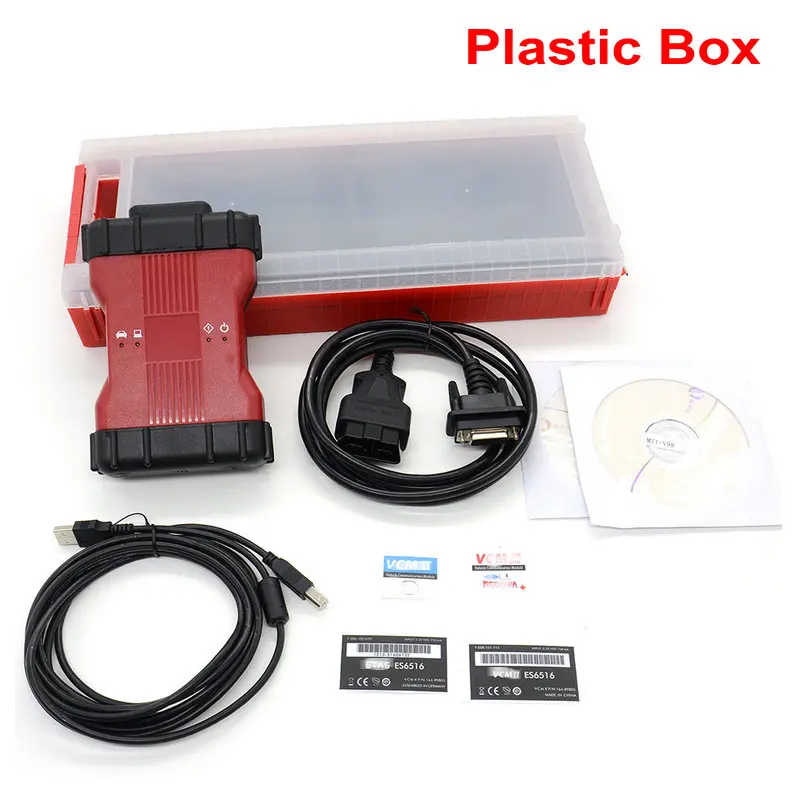 Plastic Box Качественный чип VCM 2 для vcm ii ids obd2 scann инструмент vcm2 V101 автомобильный диагностический инструмент коробка или пластиковая коробка - Цвет: Plastic Box