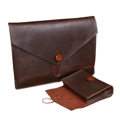 Dark Brown 11, 13, 15,4 дюймов, сумки для ноутбуков из натуральной кожи, для Macbook Pro, 13, Touch Bar,, новая мода, чехол для ноутбука, для Macbook Pro 15 - Цвет: Dark Brown