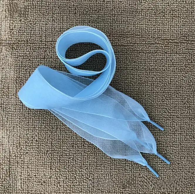 Model 003 Light Blue Градиент цвета 4 см ширина атласная шелковая лента шнурки 120 см длина кроссовки спортивная обувь Белая обувь шнурки Прямая поставка - Цвет: Model 003 Light Blue