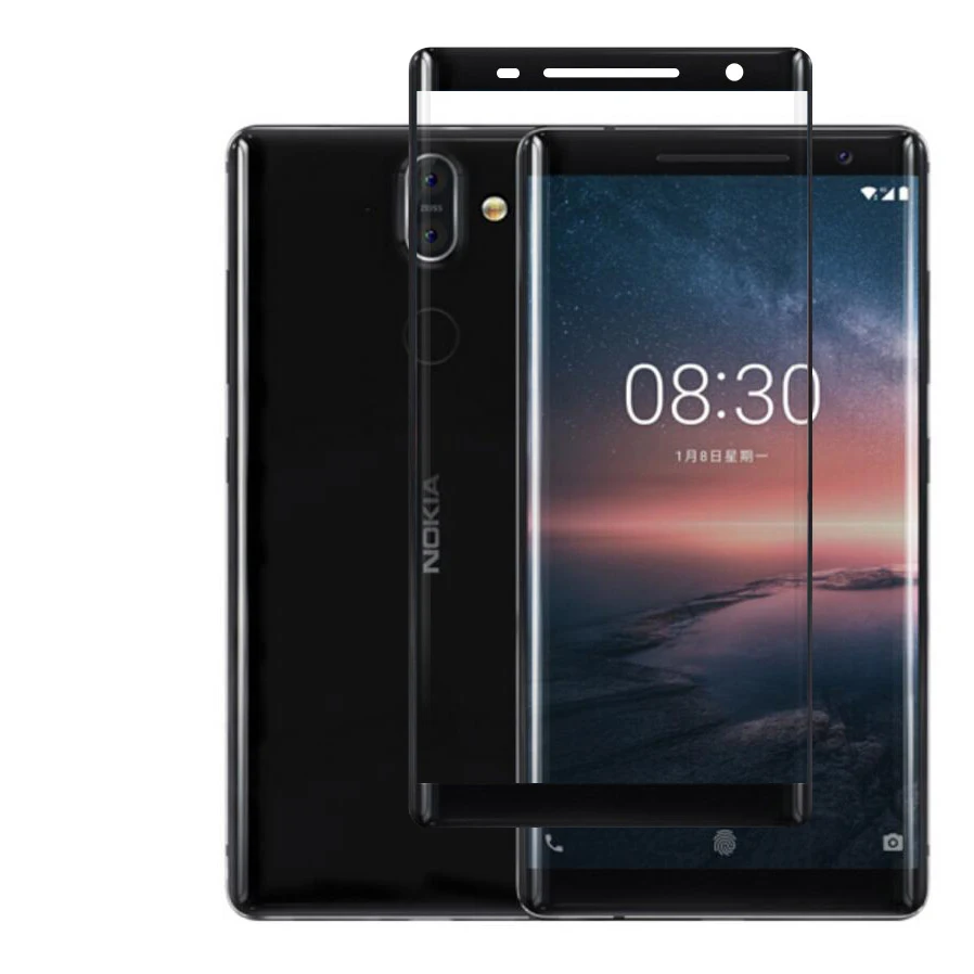 3D изогнутое закаленное стекло для Nokia 8 Sirocco полное покрытие 9H защитная пленка Взрывозащищенная Защита экрана для Nokia 8 S
