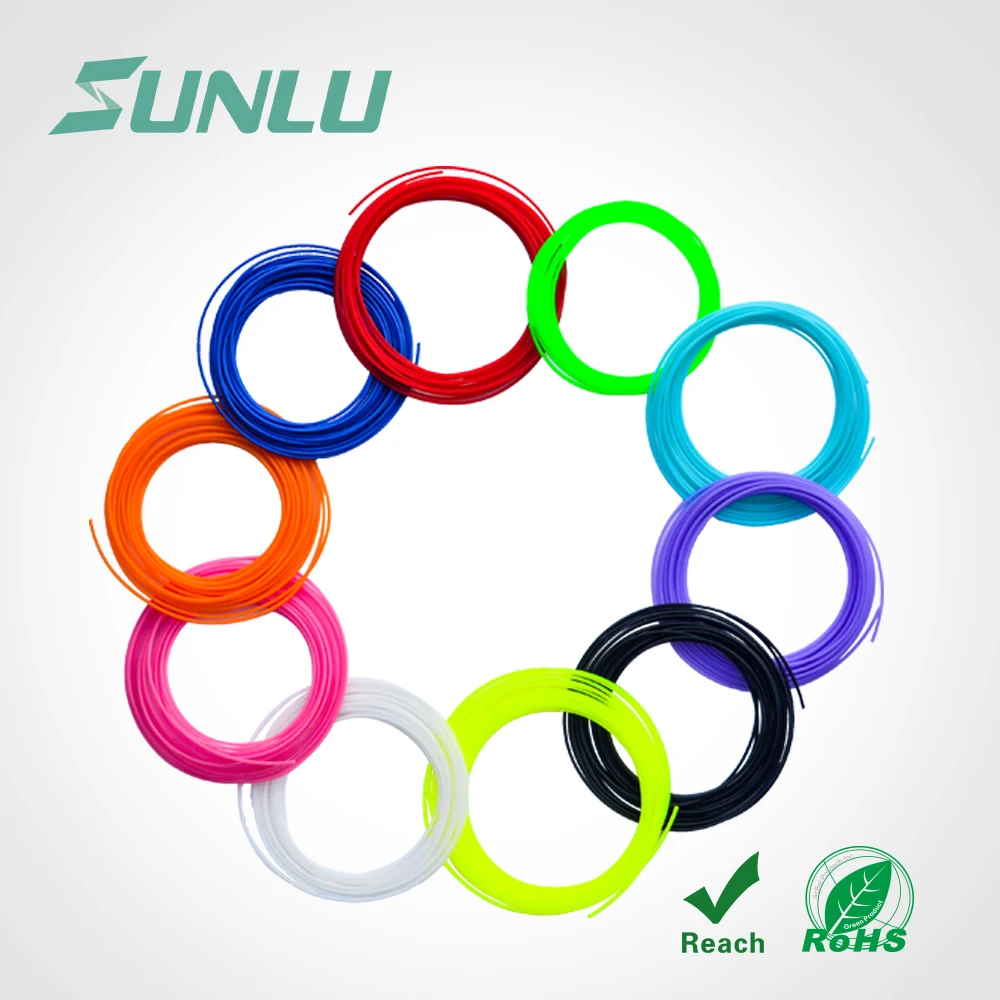 SUNLU 1 75 мм нить для пополнения 3d ручки с 100 м ABS/PLA/PCL опции 20 цветов * 5 метров в пакете