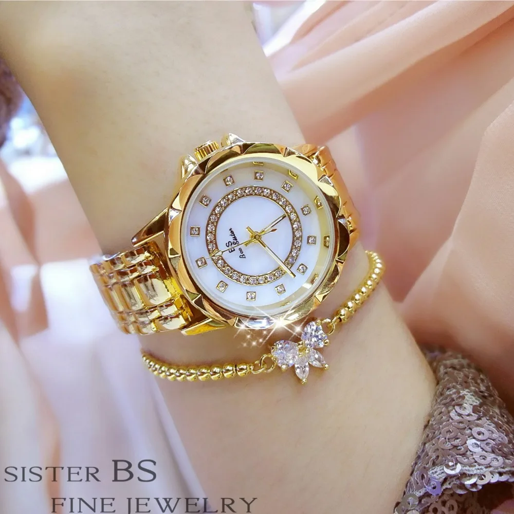 Montres femme BS повседневные женские часы со стразами 2017 брендовые Роскошные Кварцевые