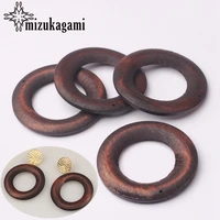 natural wooden big round circle shape charms pendant 50mm 2pcslot for diy fashion earrings making accessories