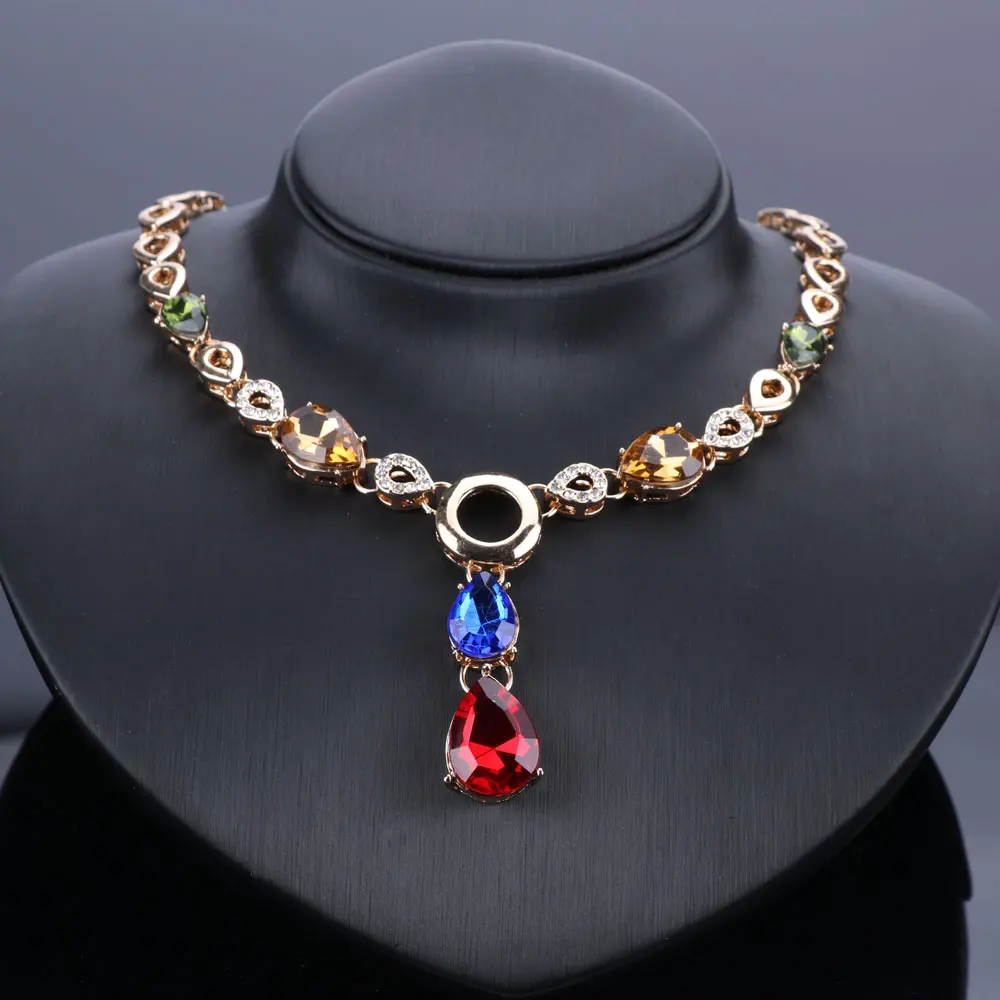 Bridal Gift Nigerian Wedding African Beads Jewelry Set Fashion Dubai Crystal Zircon Gold Color Costume Design Sets | Украшения и