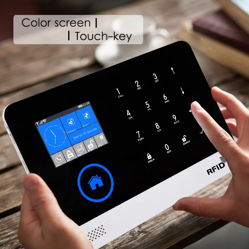 

Беспроводная система сигнализации для дома, Wi-Fi GSM GPRS, дистанционное управление через приложение, RFID-карта, беспроводная домашняя охранная с...