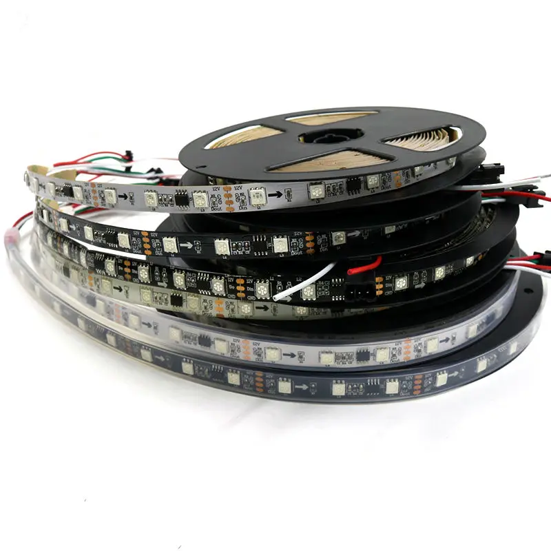 5 м 48 Светодиодный s/M 12V WS2811 5050 SMD RGB светодиодный полосы светильник Белый/Черный PCB