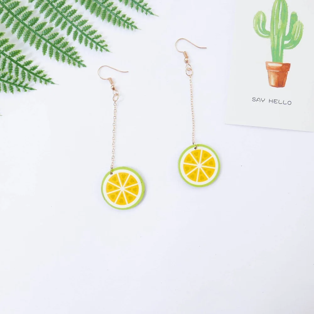 New Chic Fruits Plastic Earrings Pineapple Small Fresh Girl's Cute Female Jewelry Dropshipping | Украшения и аксессуары