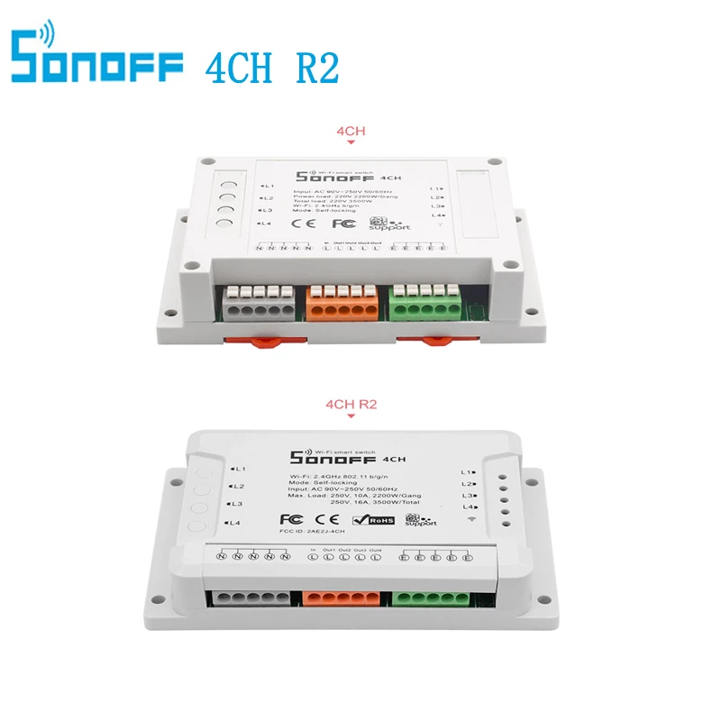 Sonoff 4CH R2 умный дом поделиться дистанционного управления Wi Fi 4 Gang беспроводной