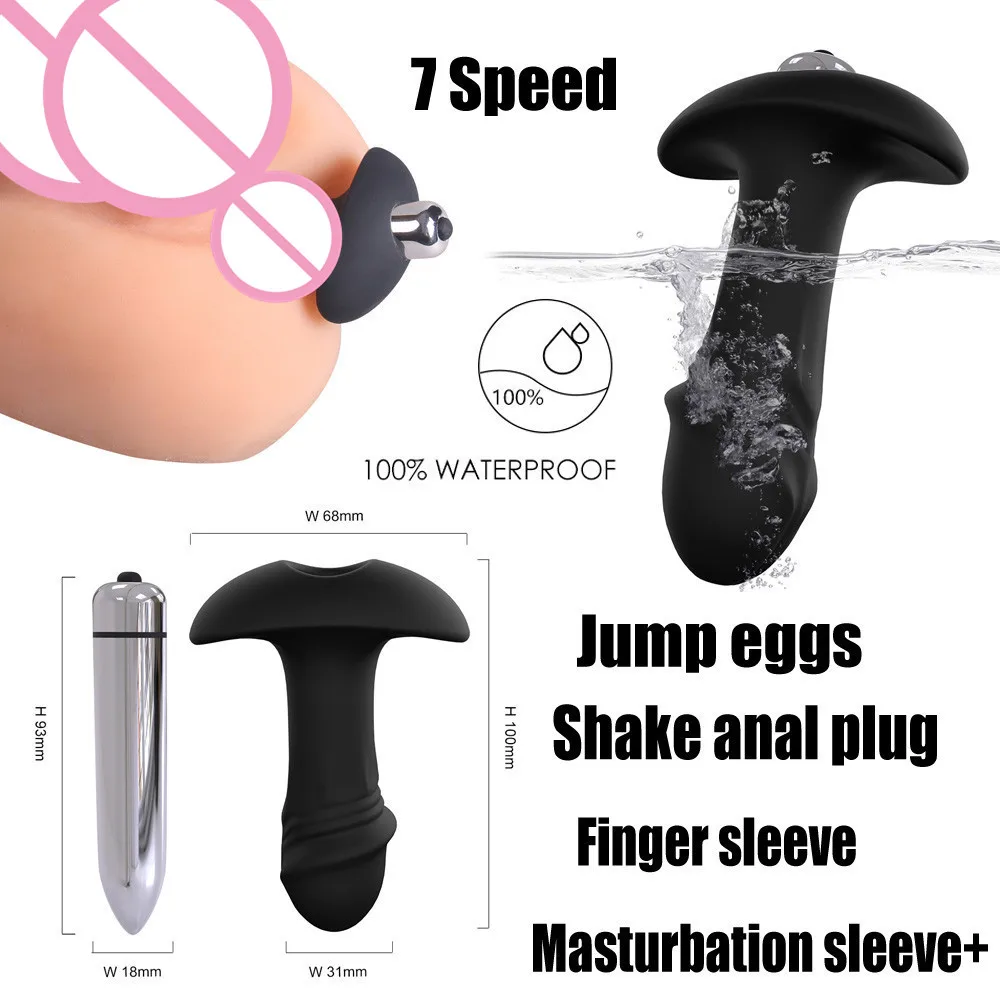 anal plug silicone sex toys waterproof Silicone 7 Frequency Vibrator G-point Adult Plug Anal Vibrators w502 |