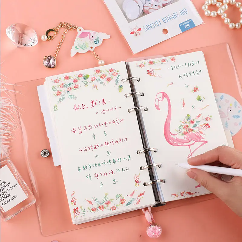 Yiwi One Set A6 ПВХ Радужный лазерный Прозрачный чехол для дневника ноутбука Блестящий