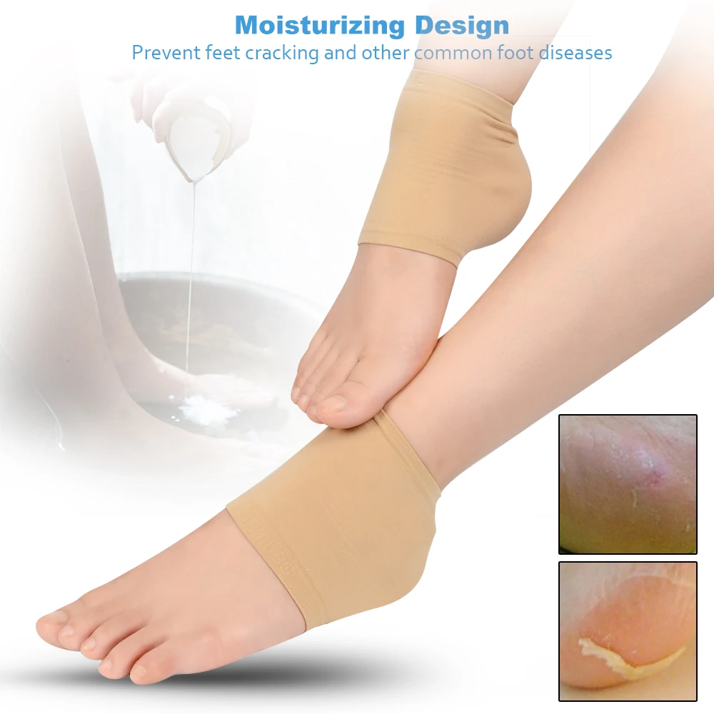 Elino Comfortable Gel Heel Socks Insole Cracked Foot Dry Hard Skin Protector for Whitening Soften Feet Care | Обувь