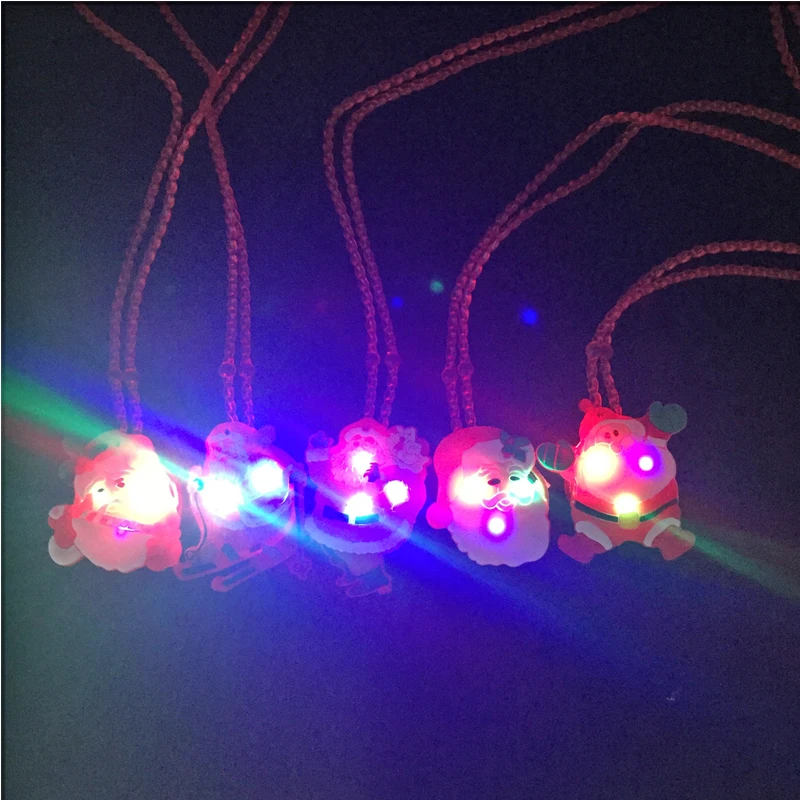 50 шт./лот светодиодная акриловая мультяшная флеш колье рождественское блестящее