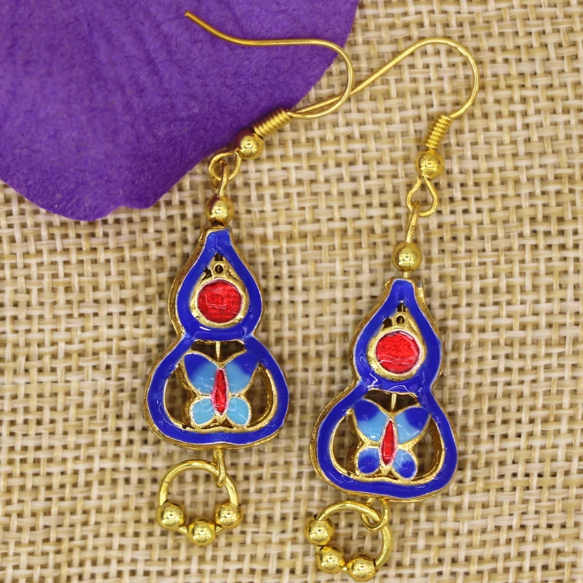 14*21 мм амулеты в форме тыквы золотого цвета из сканой эмали Висячие серьги для