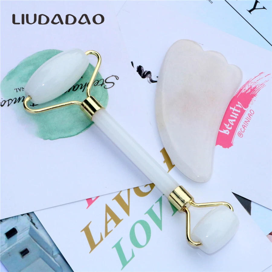 Массажер для лица из нефрита 2 шт./компл.|Устройство ухода за кожей лица| |