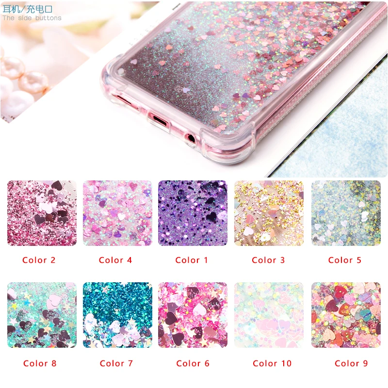 Shell Protection For Samsung Galaxy A3 A5 A6 A7 A8 Plus 2016 2017 2018 Shine Liquid Quicksand Dynamic Back Clear Cover |