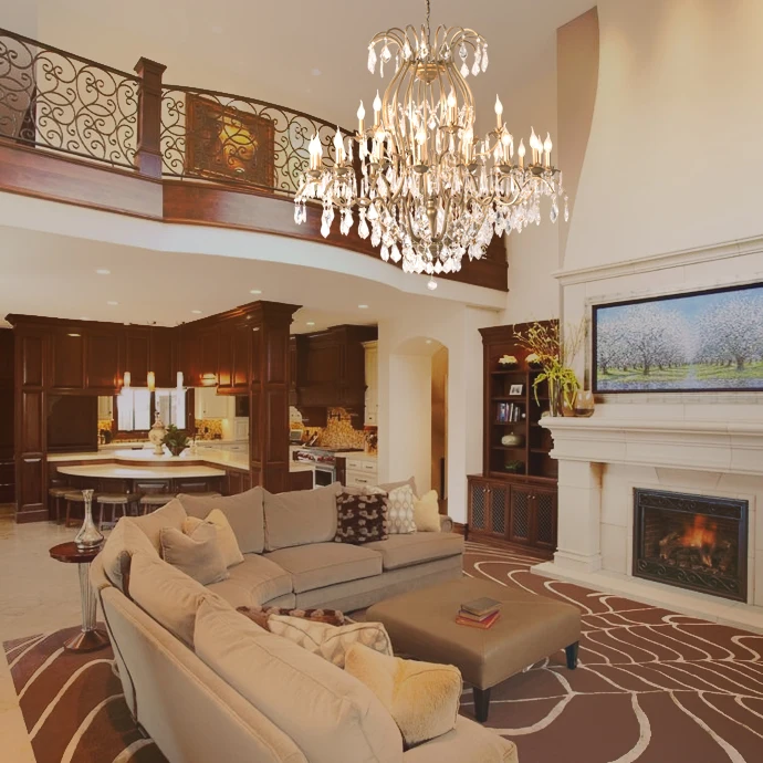 Винтаж хрустальная люстра Nordic Black Hotel люстра свечи Кухня Cristal Pendentes из Гостиная освещения