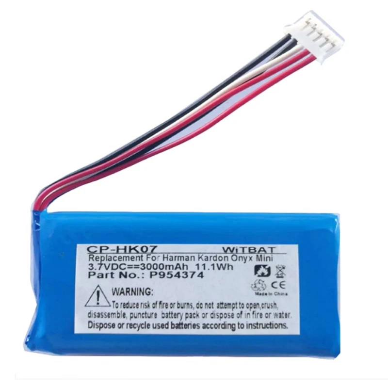 New 3000mAh P954374 Replacement Battery For Harman Kardon Onyx Mini Speaker Loudspeaker Li-Polymer Batteries | Электроника