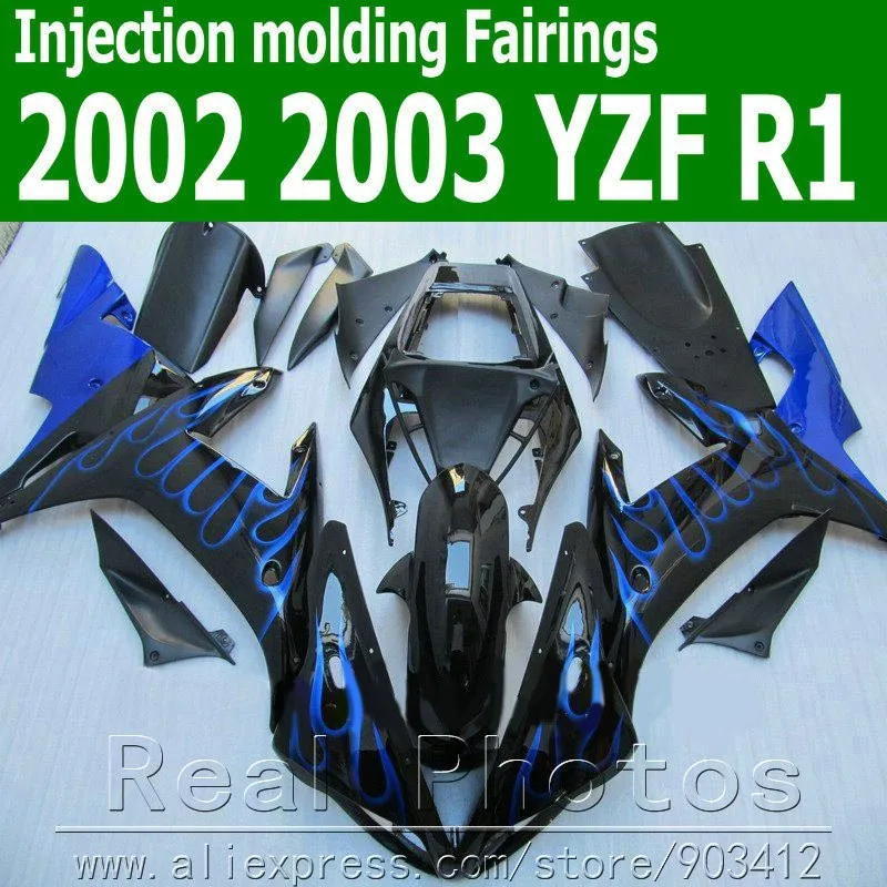 100% литье под давлением Обтекатели для YAMAHA R1 2002 2003 YZF Пластиковый обтекатель