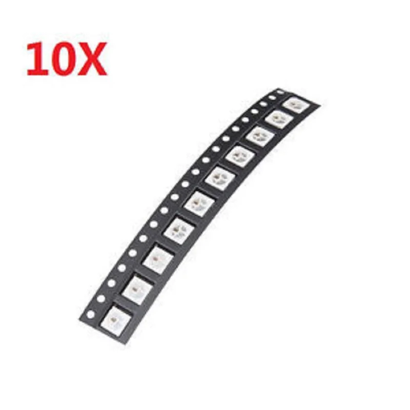 10 шт. WS2812 WS2812b светодиодный чип 5050 RGB SMD белый вариант индивидуально адресуемый