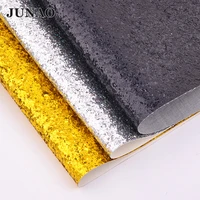 junao 2034cm silver gold black chunky glitter sequins synthetic leather fabric faux artificial leather paillette fabric sheets