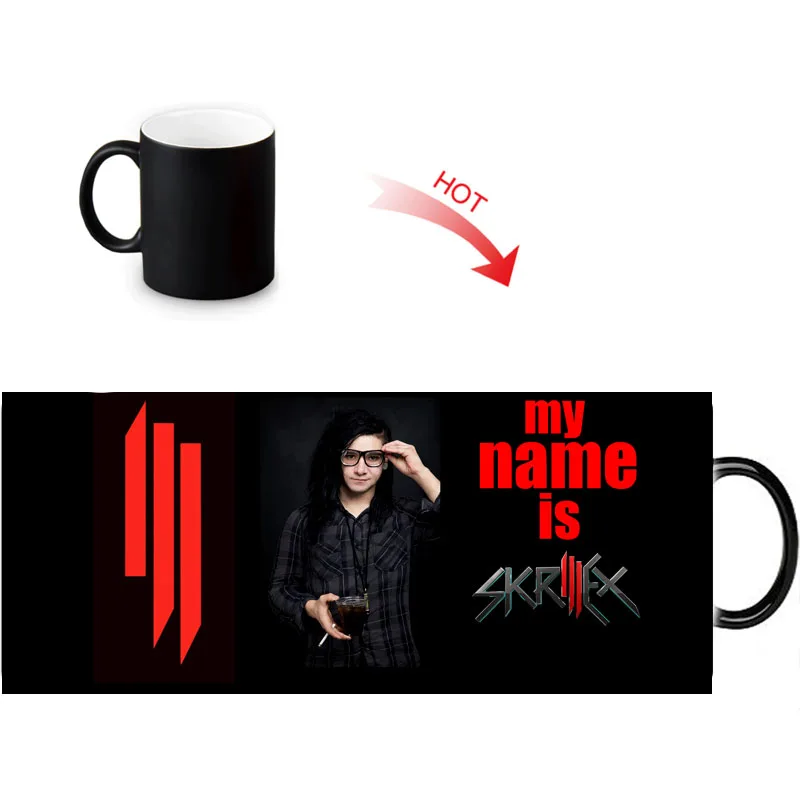 Хит продаж чувствительные реактивные кружки Skrillex керамическая кружка черного и