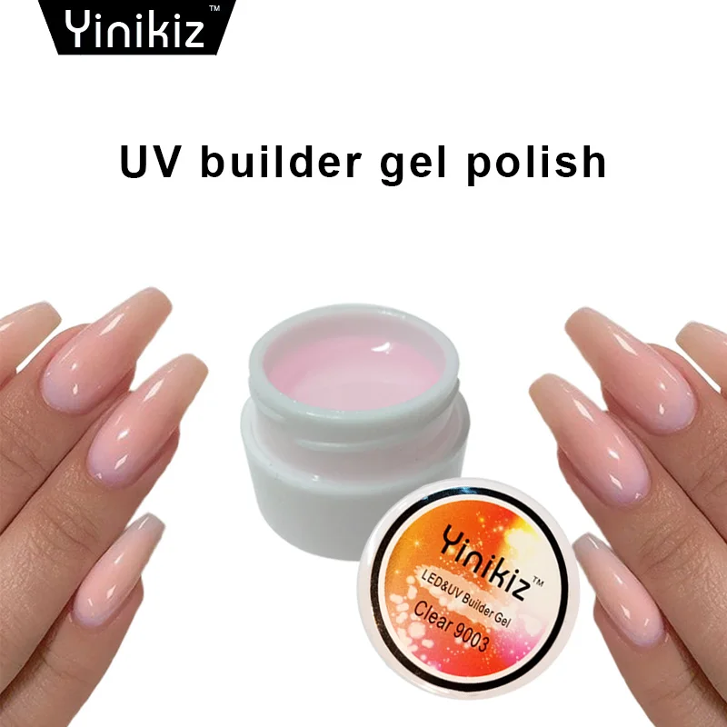 Розовый прозрачный белый УФ гель Yinikiz для наращивания ногтей долговечный 3 вида