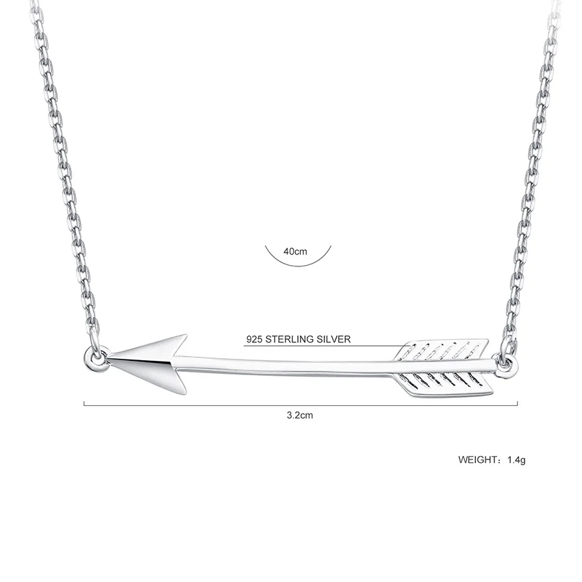 Подвеска в виде стрелы из стерлингового серебра 925 пробы ожерелья для женщин