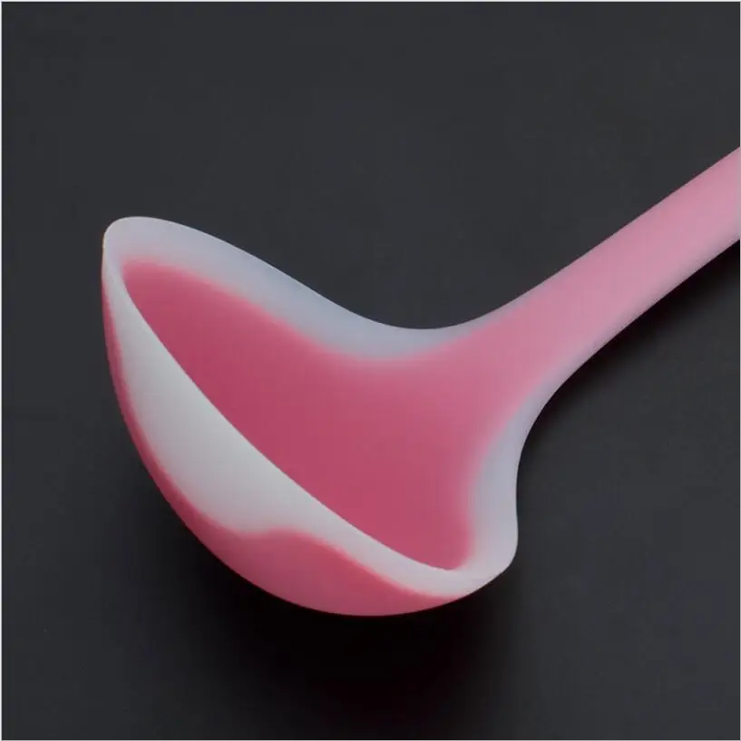 Полупрозрачная антипригарная силиконовая ложка термостойкая с ручкой для