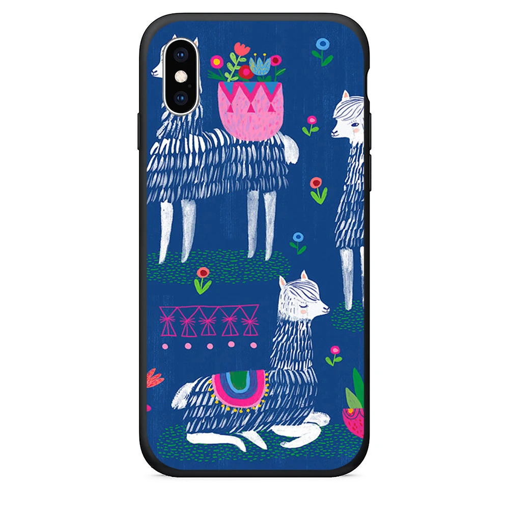 TPU чехол для телефона iPhone 6 силиконовая задняя крышка милый альпака x xr xs max 7 8 Plus 5 5S