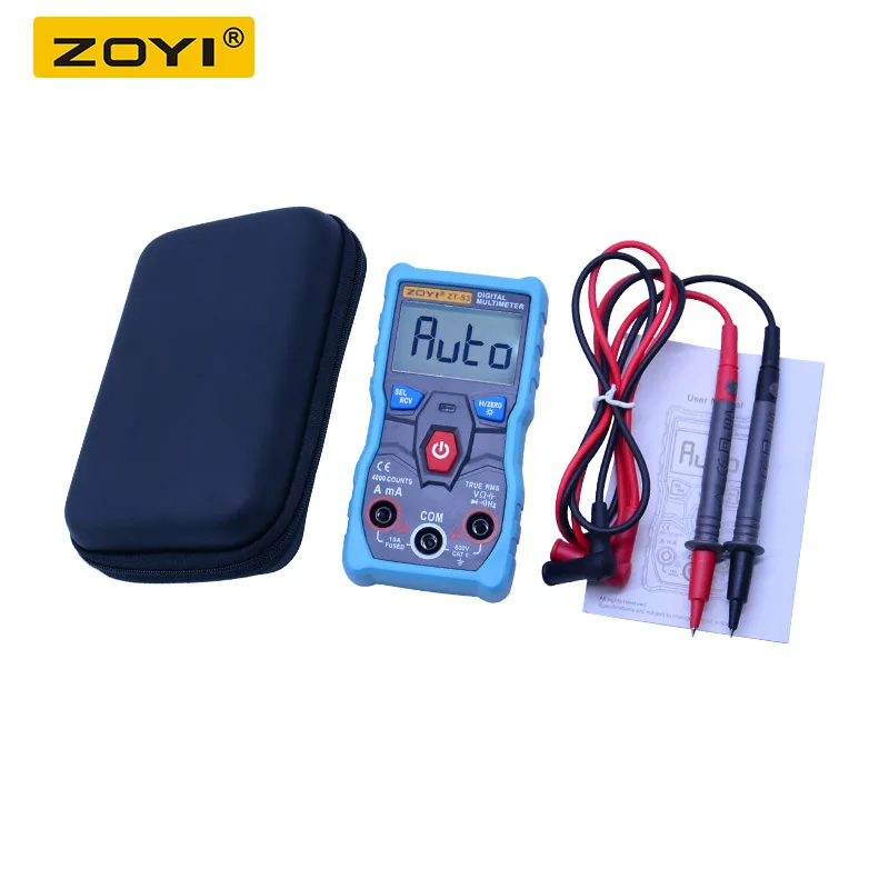 ZT-S3 with EVA box ZOYI ZT-S1 ZT-S2 ZT-S3 ZT-S4 истинных среднеквадратичных значений ЖК-дисплей Цифровой мультиметр 4000 рассчитывает Авто диапазон с бесконтактная проверка напряжения переменного удержания данных и ЖК-дисплей подсветка - Цвет: ZT-S3 with EVA box