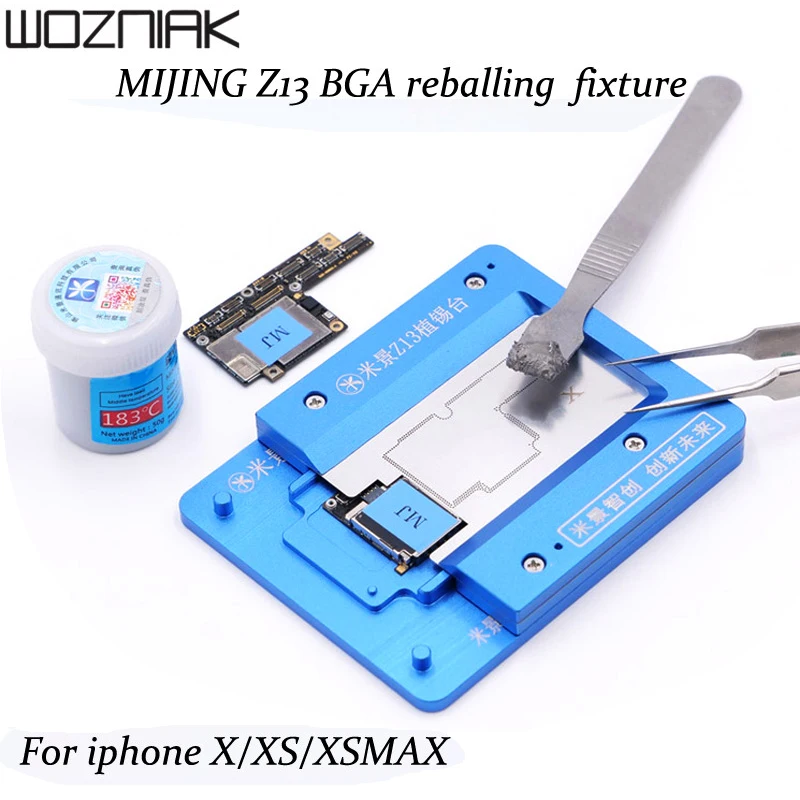 MJ Z13 металлическая Оловянная посадочная платформа с BGA трафарет для IPhone X XS MAX инструменты для пайки и ремонта