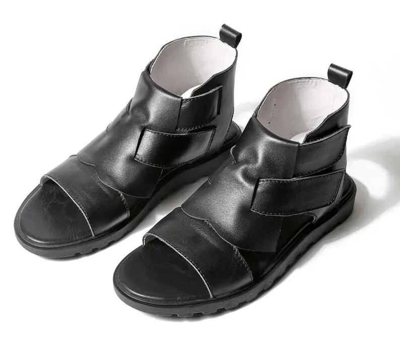 Сандалии мужские в британском стиле дышащие кожаные Повседневная Уличная обувь