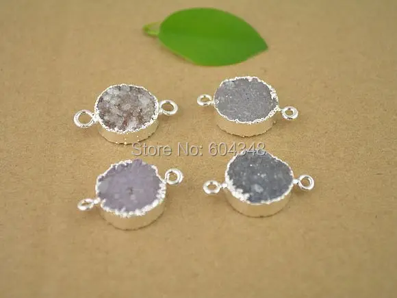 5 шт. натуральный камень соединитель 16 мм серебряный кварц круглой формы друг за