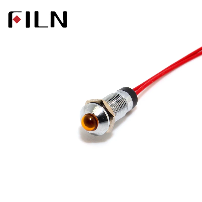 Светодиодная металлическая сигнальная лампа FILN FL1M 8SW 2 8 мм красный желтый синий