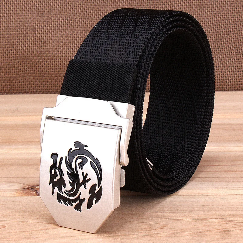 2018 мужской ремень из брезентовой ткани с узором в виде дракона 110 см 120 130 135 синий