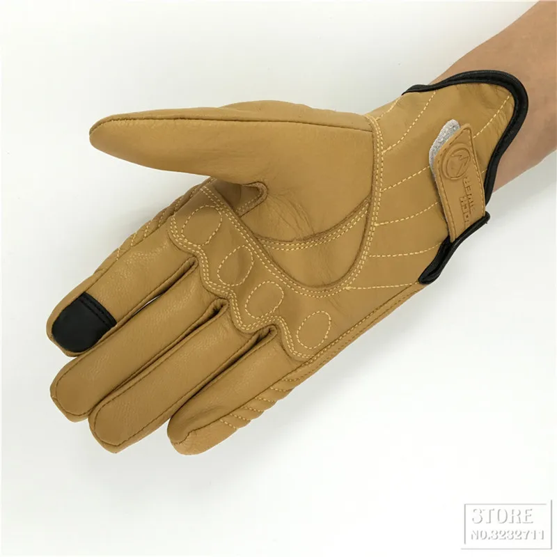 2018 Ретро погоня настоящая кожа Мотоциклетные Перчатки Guantes Moto сенсорный экран luva