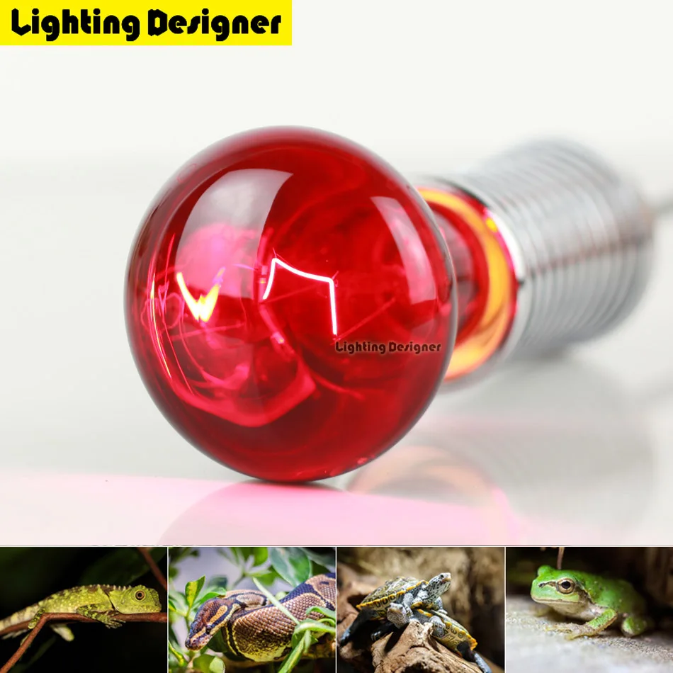 R63 40W 60W Red Heat Lamp Bulb Infrared Heating Spot Basking Reptiles Spotlight Helps Maintain Animal Warmth 220V | Лампы и освещение