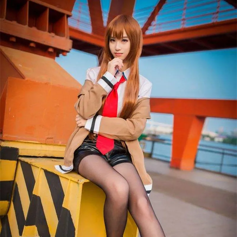 Makise Kurisu косплей костюмы японские Аниме игры Steins Gate 0 одежда Хэллоуин бесплатная