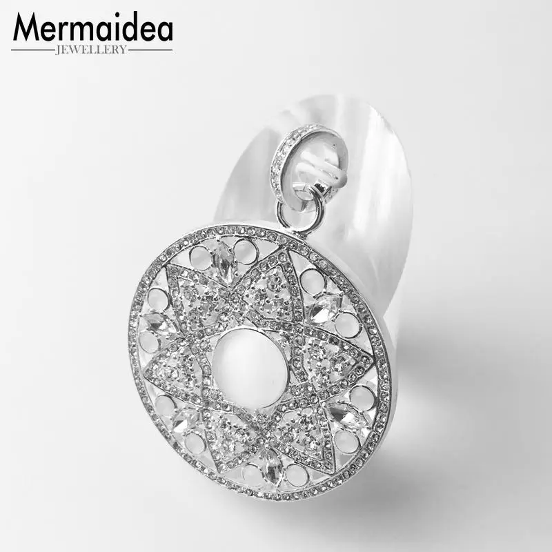 Pendant White Opal Ornament 2020 Fashion Trendy Jewelry silver plated Bijoux Necklace Accessories Gift For Woman | Украшения и