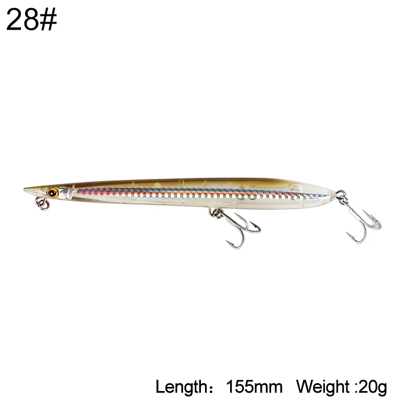7506-20g-28 Kingdom Hot Needle Stylo приманка для рыбной ловли, эффективная приманка-карандаш, плавающая и Тонущая, 155 мм, 18 см, прыгающая, garfish sphyraena pesca - Цвет: 7506-20g-28